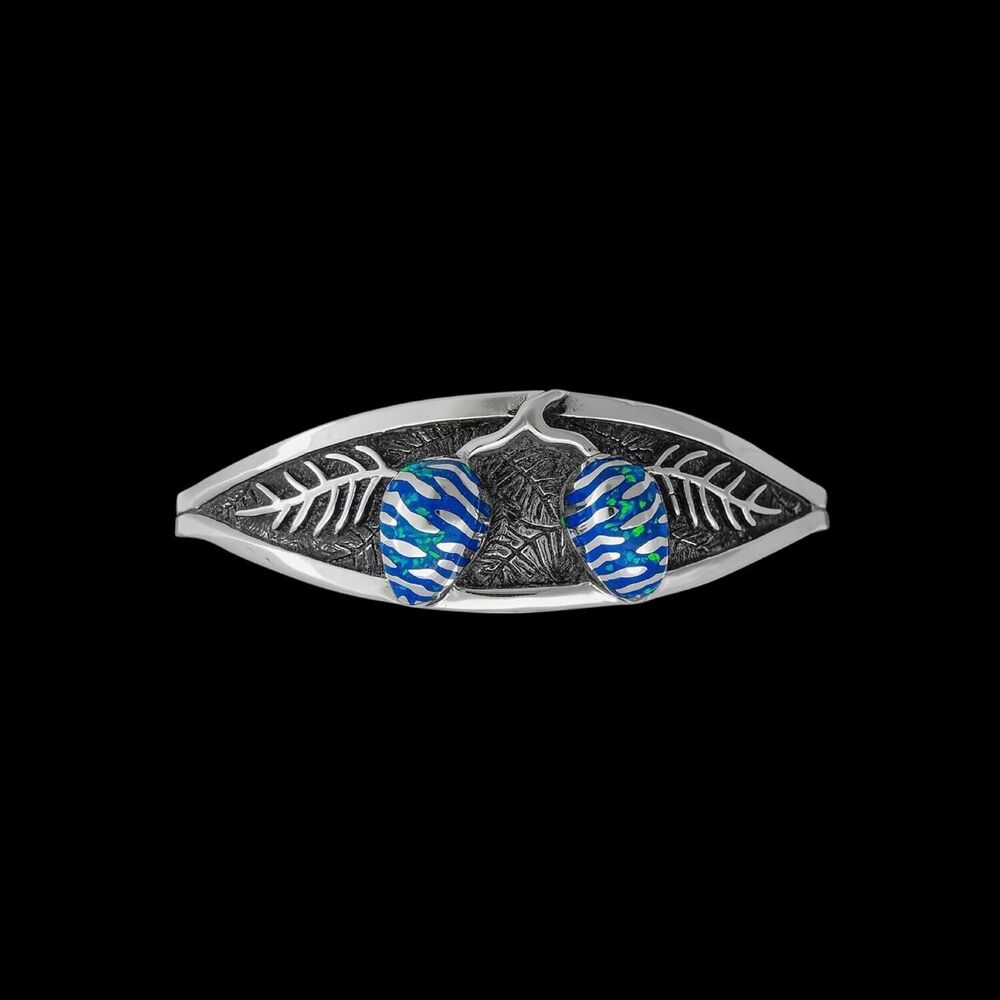 Blue Opal Pine Cone Cuff Bracelet